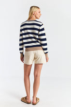 Load image into Gallery viewer, Wispr/Brodie Mesh Striped Crew Sweater