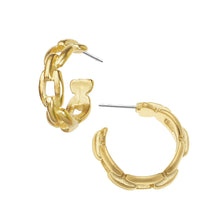 Load image into Gallery viewer, Susan Shaw Mini Chain Hoop Earrings