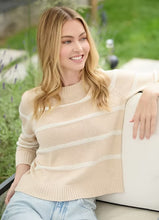 Load image into Gallery viewer, Alashan Lyra Textured Striped Crew Sweater
