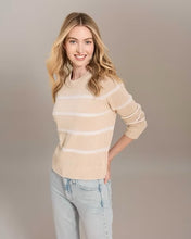 Load image into Gallery viewer, Alashan Lyra Textured Striped Crew Sweater
