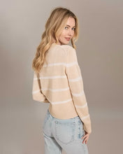 Load image into Gallery viewer, Alashan Lyra Textured Striped Crew Sweater
