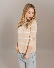 Load image into Gallery viewer, Alashan Lyra Textured Striped Crew Sweater
