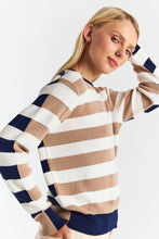 Load image into Gallery viewer, Wispr/Brodie Mesh Striped Crew Sweater
