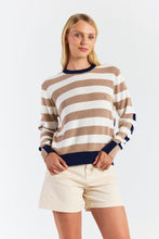 Load image into Gallery viewer, Wispr/Brodie Mesh Striped Crew Sweater
