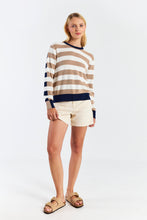 Load image into Gallery viewer, Wispr/Brodie Mesh Striped Crew Sweater
