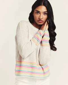 Brodie Stripe Pearl Cashmere Sweater