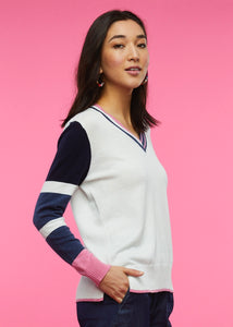 Zaket & Plover Multi Stripe Sleeve Sweater