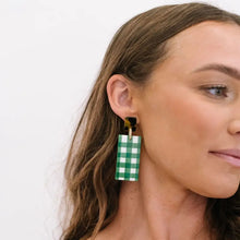 Load image into Gallery viewer, Sunshine Tienda Green Gingham  Cabana Earring
