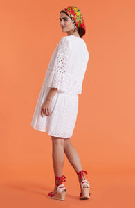 Tyler Boe Ingrid Eyelet Skimmer Dress