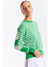 Load image into Gallery viewer, Brodie Beach Stripe Crew Cashmere Sweater
