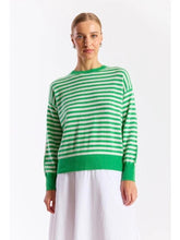 Load image into Gallery viewer, Brodie Beach Stripe Crew Cashmere Sweater
