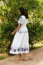 Load image into Gallery viewer, Azure and Indigo White Paradise Maxi Dress
