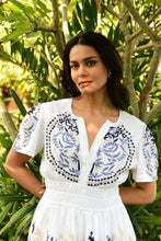 Load image into Gallery viewer, Azure and Indigo White Paradise Maxi Dress
