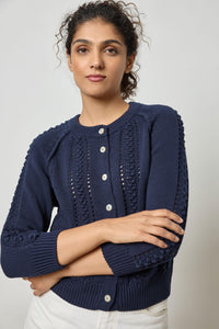 Lilla P 3/4 Sleeve Raglan Cardigan Sweater