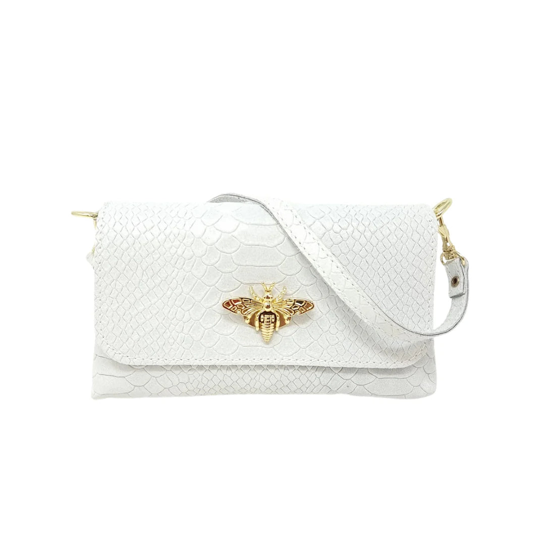 Leather Crossbody Bee Bag