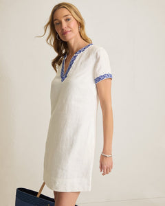 Tommy Bahama Two Palms Coastal Tiles Linen Dress
