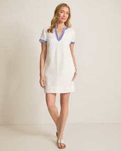 Tommy Bahama Two Palms Coastal Tiles Linen Dress
