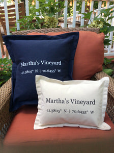 Martha’s Vineyard Coordinates Pillow